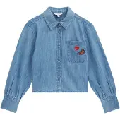 We fashion Chemisier bleu denim / pueblo / rouge cerise