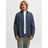 Jack & Jones Chemise 'JJCARTER' bleu marine / bleu foncé / blanc