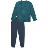 Schiesser Pyjama ' Nightwear ' bleu foncé / vert foncé