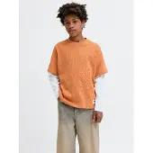Jack & Jones Junior Sweat 'JCOECHO' orange / blanc