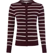 Marie Lund Cardigan bordeaux / blanc
