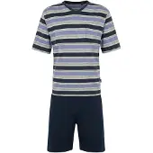 Hajo Pyjama court bleu / mélange de couleurs