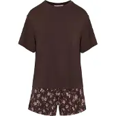 Hunkemoller Pyjama vert / violet / rose