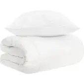 vidaXL Ensemble de literie , 3 pièces, blanc, en fibres de bambou