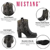 Mustang Damen Stiefelette Schwarz 15M0162012/black-multi