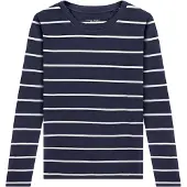 Schiesser Chemise de nuit ' Mix Relax ' bleu foncé / blanc