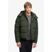 Superdry pour homme. M5012429A Manteau à capuche Premium vert militaire (S), Casuel, Polister recyclé