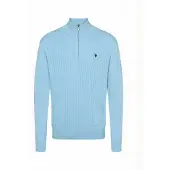 U.S. POLO ASSN. Pull-over ' UMRomeo Half-zip ' bleu clair