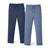 PANTONECLO Pyjama long 'Men’s Night Wear Long Pajama- 2 PCS' bleu-gris