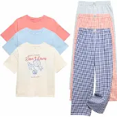 Marks & Spencer Pyjama crème / bleu marine / bleu clair / saumon