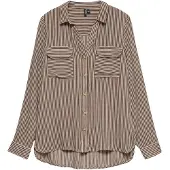 Vero Moda Chemisier 'VMBUMPY' chocolat / blanc