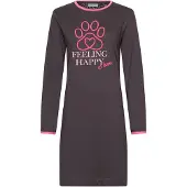 Rebelle Chemise de nuit 'Furry Friend' gris foncé