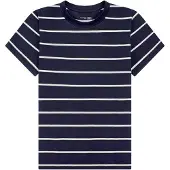 Schiesser Chemise de nuit ' Mix Relax ' bleu foncé / blanc