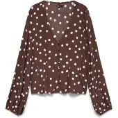 Vero Moda Chemisier 'VMElisa' marron / blanc