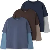 TWO SOON T-Shirt marine / bleu marine / chocolat / gris clair