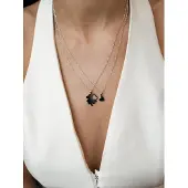 Hey Happiness Chaîne 'Interlocking Clover & Heart' argent