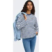 ONLY T-shirt 'ONLFreja' bleu marine / rouge cerise / blanc