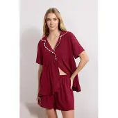 Trendyol Shorty bordeaux / blanc