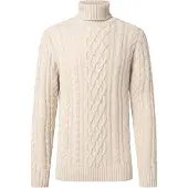 JOOP! Pull-over 'JK-19Lerresto' blanc naturel