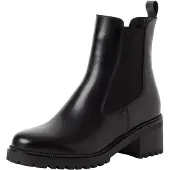 Tamaris Bottes en cuir lisse, couleur noire