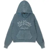 Ed Hardy Vestes en maille 'Soaring Dragon' bleu-gris / anthracite / rouge / blanc