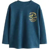 Next T-Shirt bleu foncé / jaune