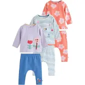 Next Pyjama crème / bleu clair / violet clair / abricot