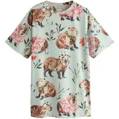 Next Chemise de nuit crème / bleu clair / cognac / framboise