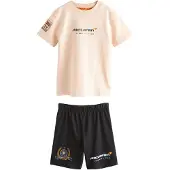 Next Pyjama pêche / orange foncé / noir / blanc