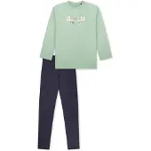 Schiesser Pyjama ' Nightwear ' bleu foncé / vert pastel