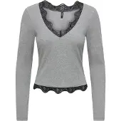 ONLY T-shirt 'ONLFENJA' gris chiné / noir