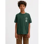 Jack & Jones Junior T-Shirt 'JJDYLAN' vert foncé / blanc