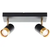 Brilliant Spot encastré Vigolo, modèle Spotrohr, finition noire/or mat, culot GU10, 10W, indice de protection IP20, pour intérieur
