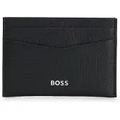 BOSS Porte-cartes en cuir grainé avec logo en métal poli