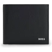 BOSS Portefeuille en cuir grainé avec lettres logo métalliques