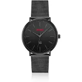 HUGO #Style 3H montre entièrement noire avec bracelet en maille