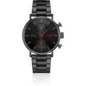 HUGO #Takeoff montre en acier plaqué noir avec cadran noir