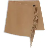 BOSS pour femme. 50568685 Jupe mini Vafrina à franges marron (38), Casuel, Laine