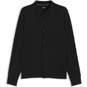 BOSS Cardigan en laine vierge à col polo