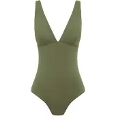 SEA LEVEL Maillot de bain 'Essentials Longline' kaki