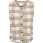 ONLY Gilet 'ONLBABY' taupe / blanc
