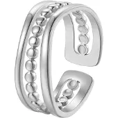 Hey Happiness Bague 'Layered Bead' argent