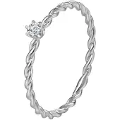 Dear Me Bague 'Together Diamond' argent / transparent