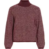 Vila Pull-over 'VILORY' lie de vin / blanc