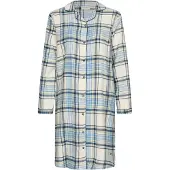 Pastunette Chemise de nuit 'Frosty Checks' crème / bleu foncé