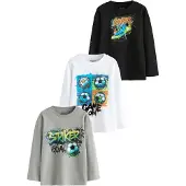 Next T-Shirt azur / gris / noir / blanc