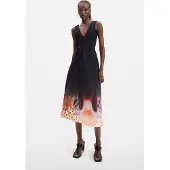 Desigual Robe sable / homard / noir / blanc