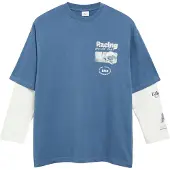 s.Oliver T-Shirt bleu roi / blanc