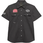 Superdry Chemisier gris clair / gris foncé / rouge cerise / noir