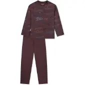Schiesser Pyjama ' Nightwear ' rouille / brun foncé